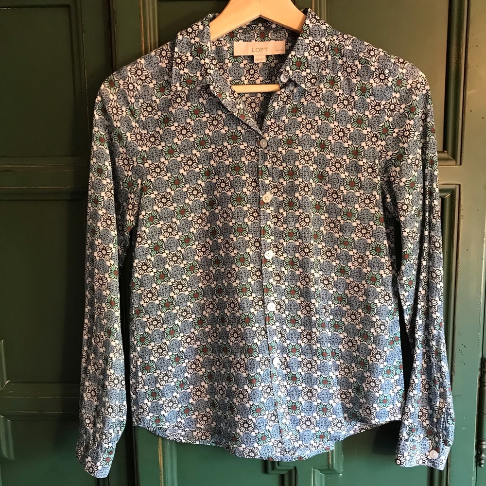 Loft Floral Button Down Shirt